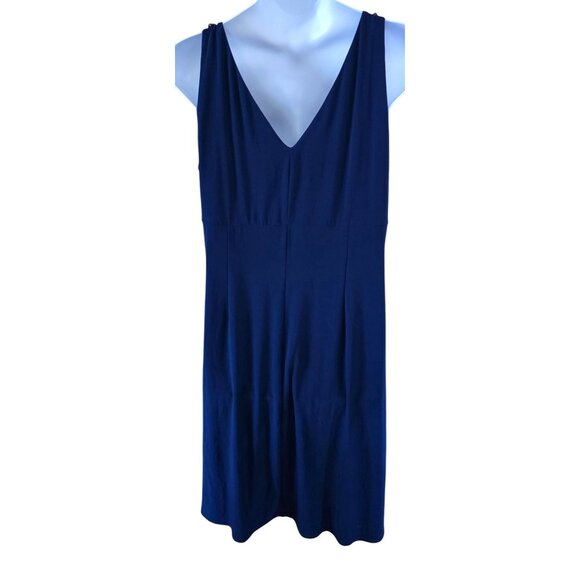 Navy Blue Evening Dress With Rhinestone Embellishments & Ruched Detail chic glam - Picture 2 of 10